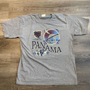 Vintage Panama Unicrese T Shirt Mens Size XL Extra Large Birds Bridge Canal